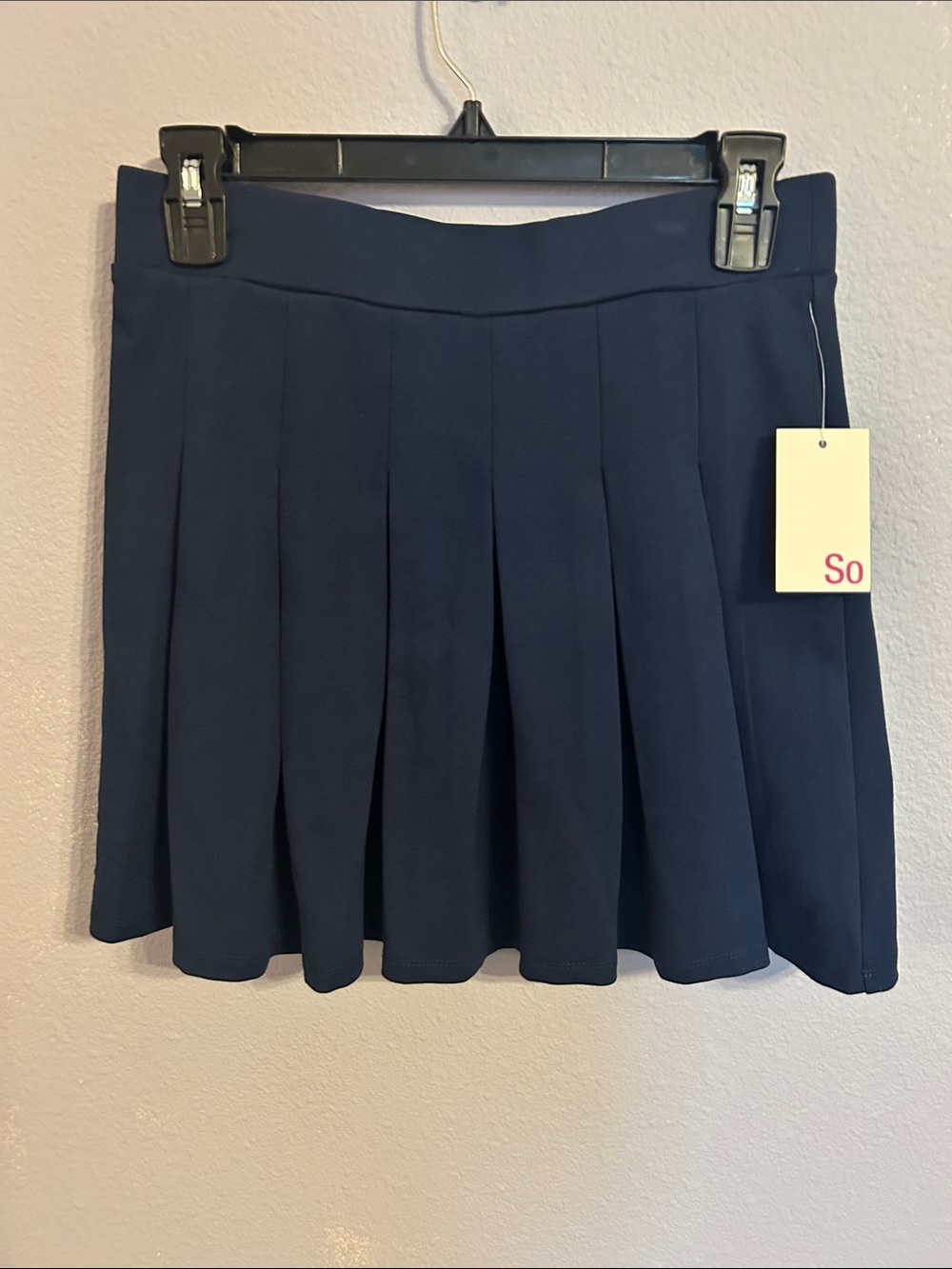 SO Girl Youth Navy Pleated Skirt Classic Tennis Schoolgirl Style Size Medium